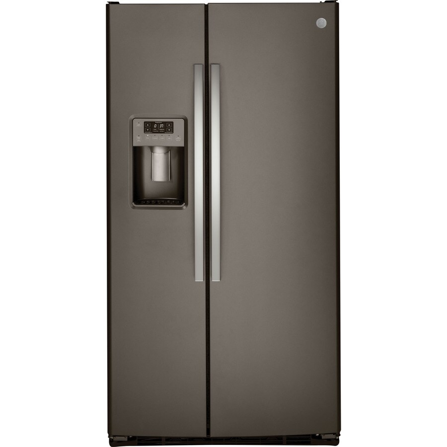 Ge Cu Ft Side By Side Refrigerator With Ice Maker Fingerprint