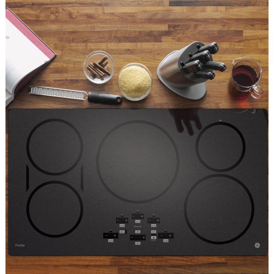 GE Profile 36in 5 Elements Black Stainless Steel Induction Cooktop in