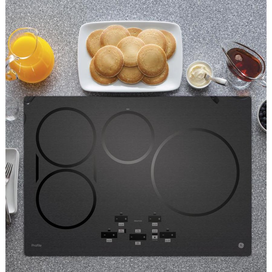 GE Profile 30in 4 Burners Black Stainless Steel Induction Cooktop in