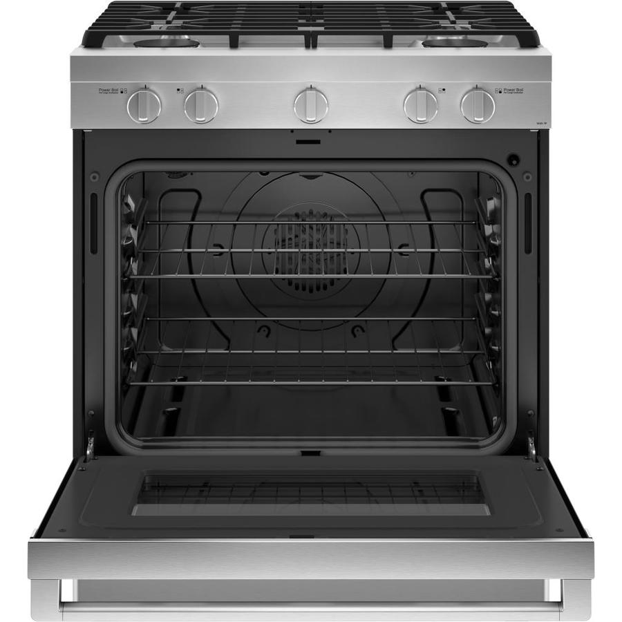 Haier Smart 30-in 4 Burners 5.6-cu Ft Convection Oven Slide-in Gas 