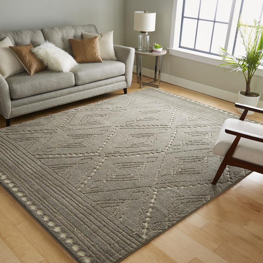 Mohawk Home Monaco 8 x 10 Grey Indoor Trellis Moroccan Area Rug in the