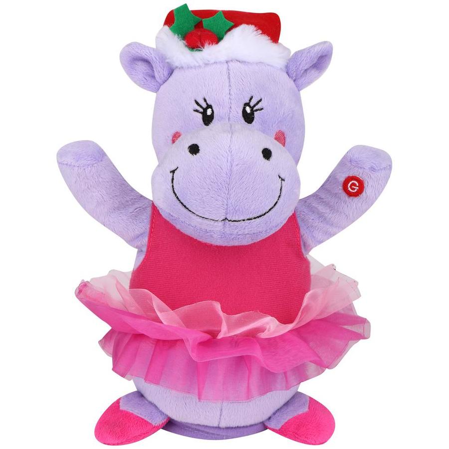 singing christmas hippo plush