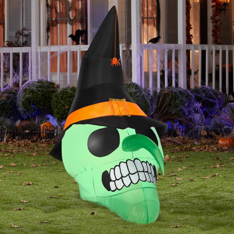 Gemmy 6ft x 5ft Lighted Witch Halloween Inflatable in the Outdoor