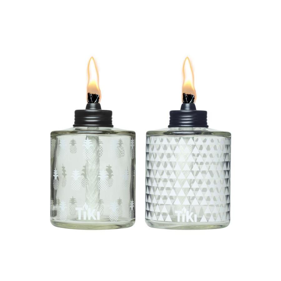 tiki glass tabletop torch