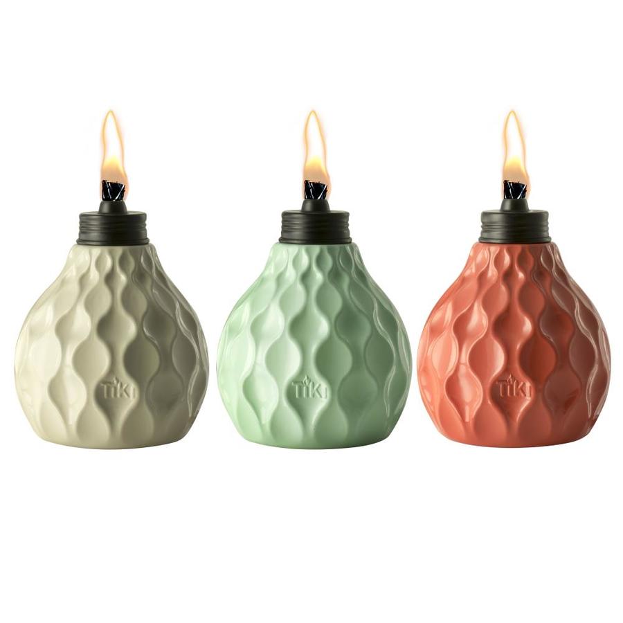 tiki glass tabletop torch