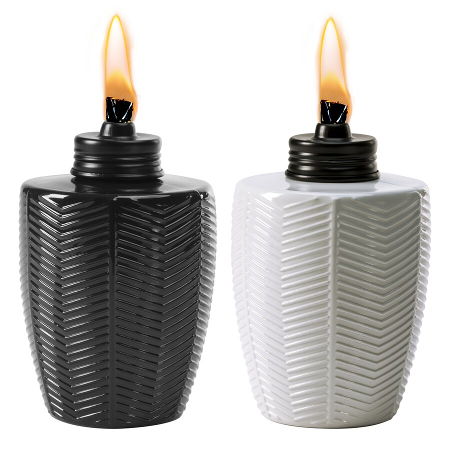 Tiki 5 75 In Black Or White Glass Tabletop Torch In The Garden Torches Department At Lowes Com