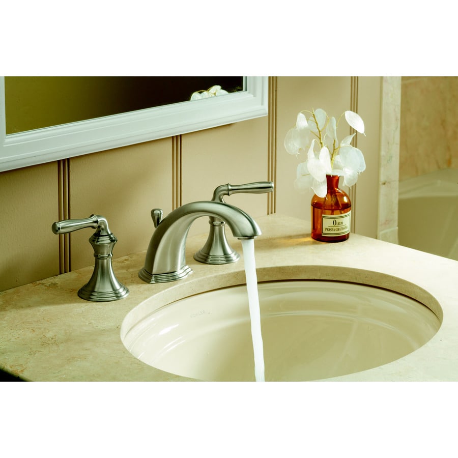 Kohler Devonshire Vibrant Brushed Nickel 2 Handle Widespread Watersense Bathroom Faucet Drain 0344