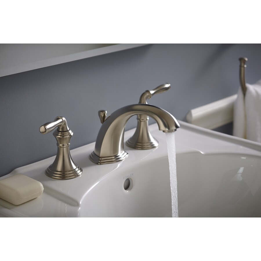 Kohler Devonshire Vibrant Brushed Nickel 2 Handle Widespread Watersense Bathroom Faucet Drain 