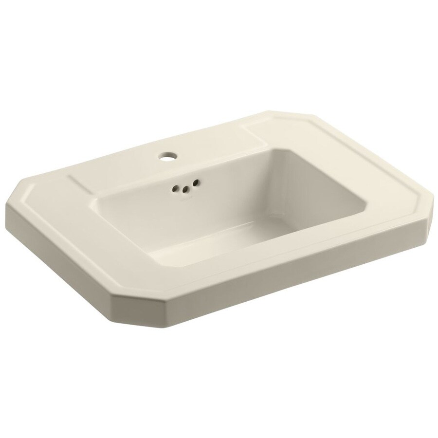 ... 20-in W Almond Fire Clay Rectangular Pedestal Sink Top at Lowes.com
