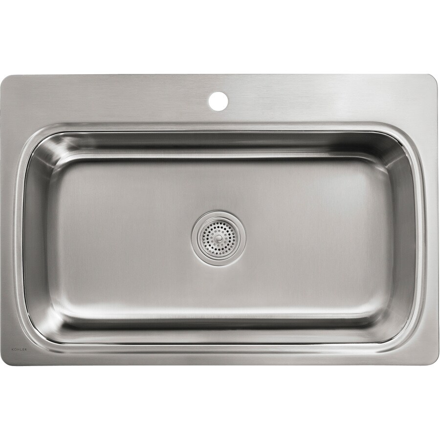 Kohler Verse 22 In X 33 In Single Basin Stainless Steel Drop In 1 Hole