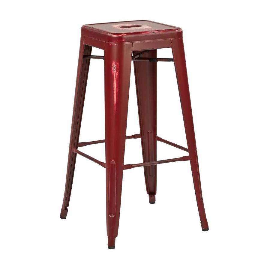 OSP Home Furnishings Set of 4 Antique Red Bar Stool in the Bar Stools