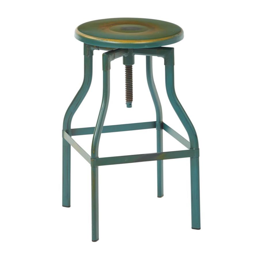 OSP Home Furnishings Antique Turquoise Bar Stool in the Bar Stools