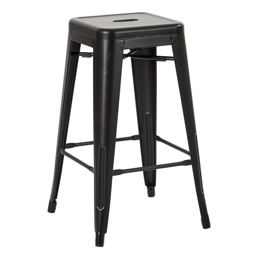 OSP Home Furnishings Bristow Set of 2 Matte Black Counter Stool in the