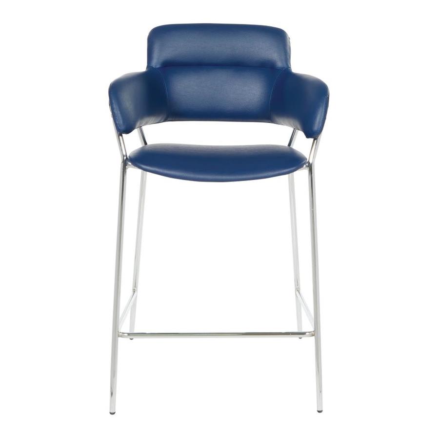 OSP Home Furnishings Reese Navy Counter Height Bar Stool in the Bar