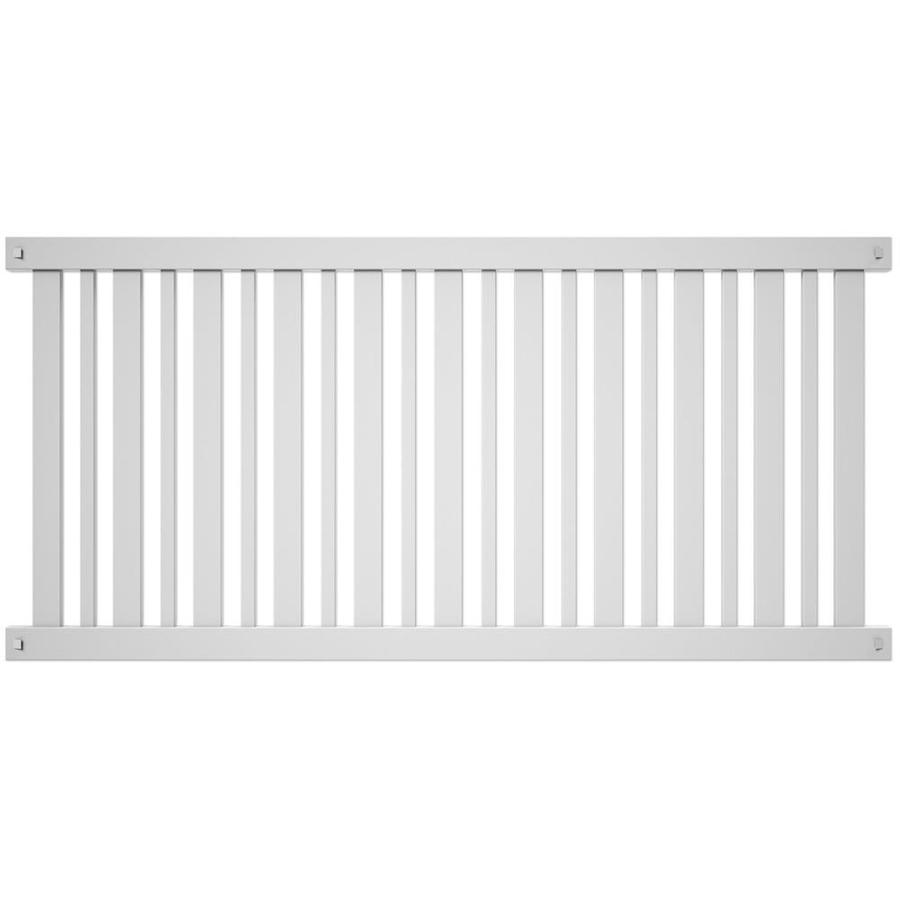 Outdoor Essentials Pro Series Evanston 4 Ft H X 8 Ft W White Vinyl Flat Top Fence Panel In The Vinyl Fence Panels Department At Lowes Com