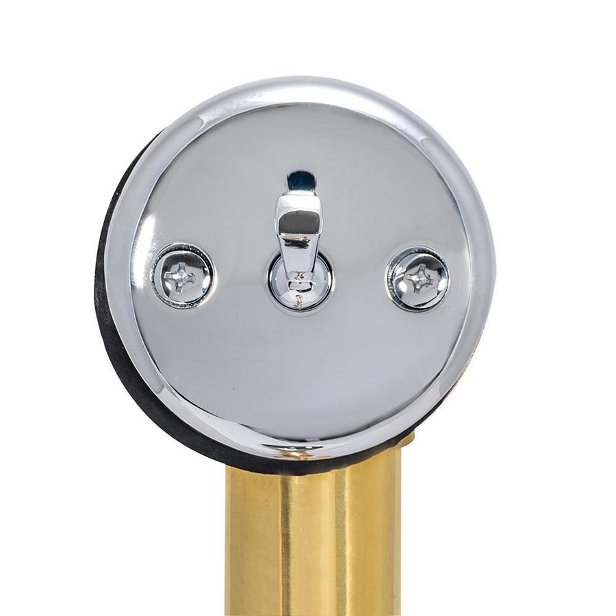 eastman-1-5-in-chrome-triplever-drain-with-brass-pipe-in-the-bathtub