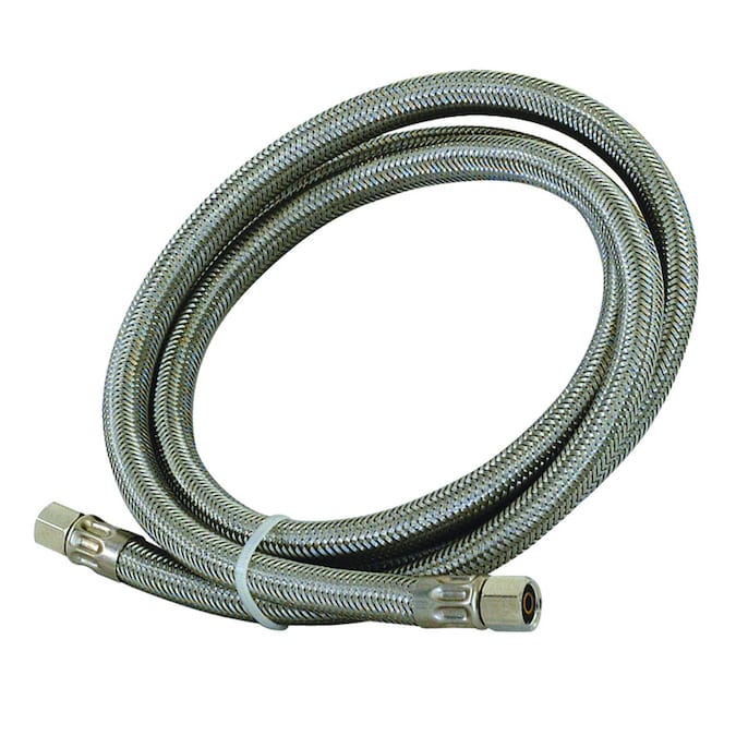 EASTMAN 25 Ft. 1/4 In. Compression x 1/4 In. Compression Braided 25 Ft. Braided Stainless Steel Ice Maker Connector