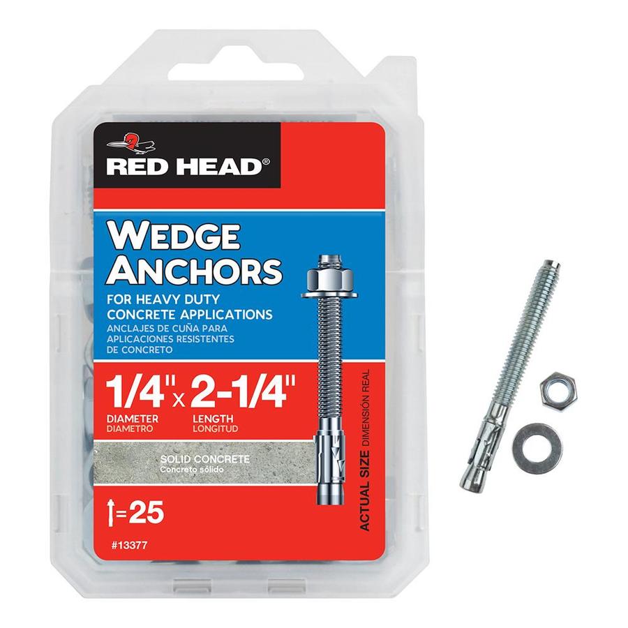 Red Head 25Pack 21/4in x 1/4in Wedge Anchors in the Concrete