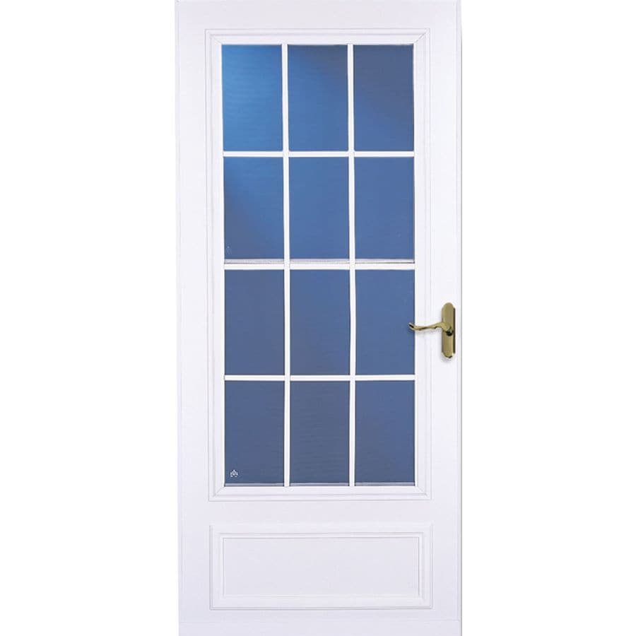 Larson 32 In X 81 In White Colonial Mid View Tempered Glass Storm Door In The Storm Doors 3240