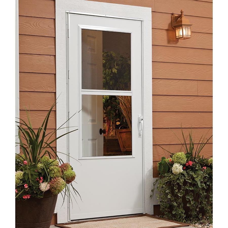 Larson 32 In X 81 In White Mid View Wood Core Storm Door In The Storm Doors Department At 0408