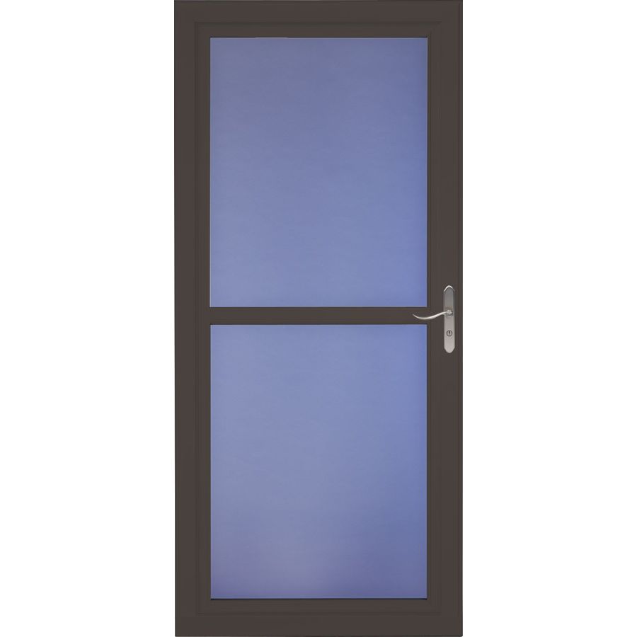 Larson Tradewinds Brown Full View Tempered Glass Aluminum Retractable Screen Storm Door Common