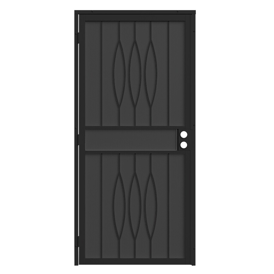 Gatehouse Luna 36-in x 81-in Black Steel Surface Mount Single Door