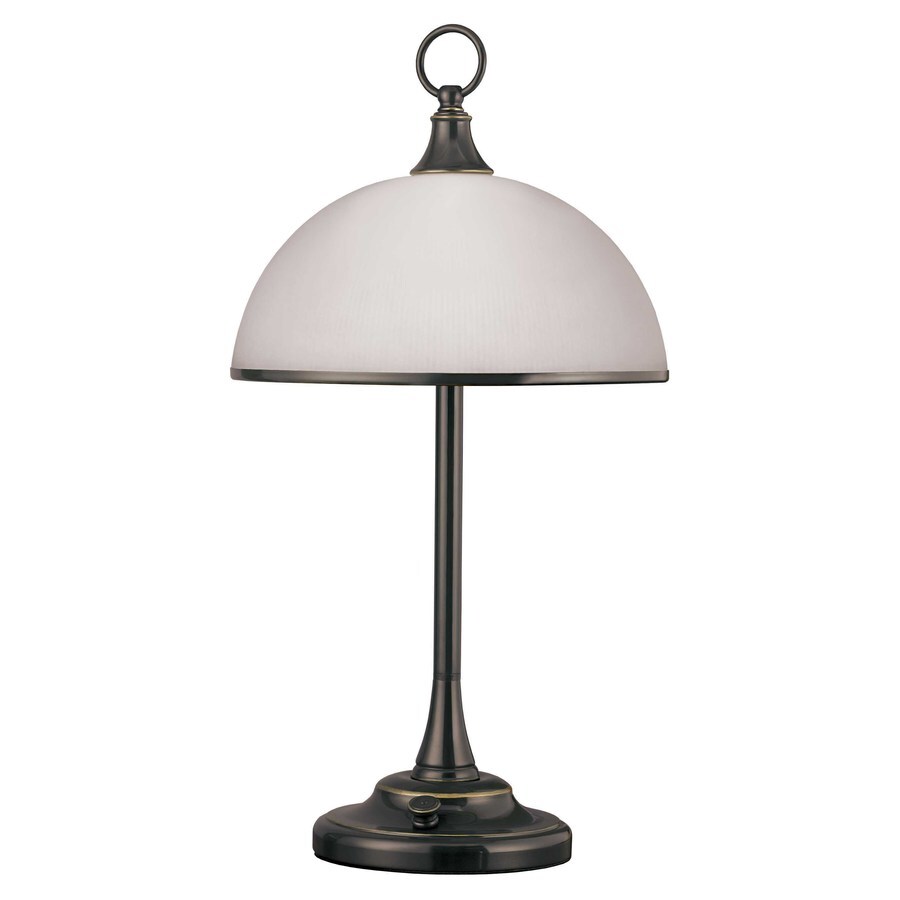 LumiSource Doe Li Touch-On Metal Table Lamp with Frosted-Glass Shade 19" 