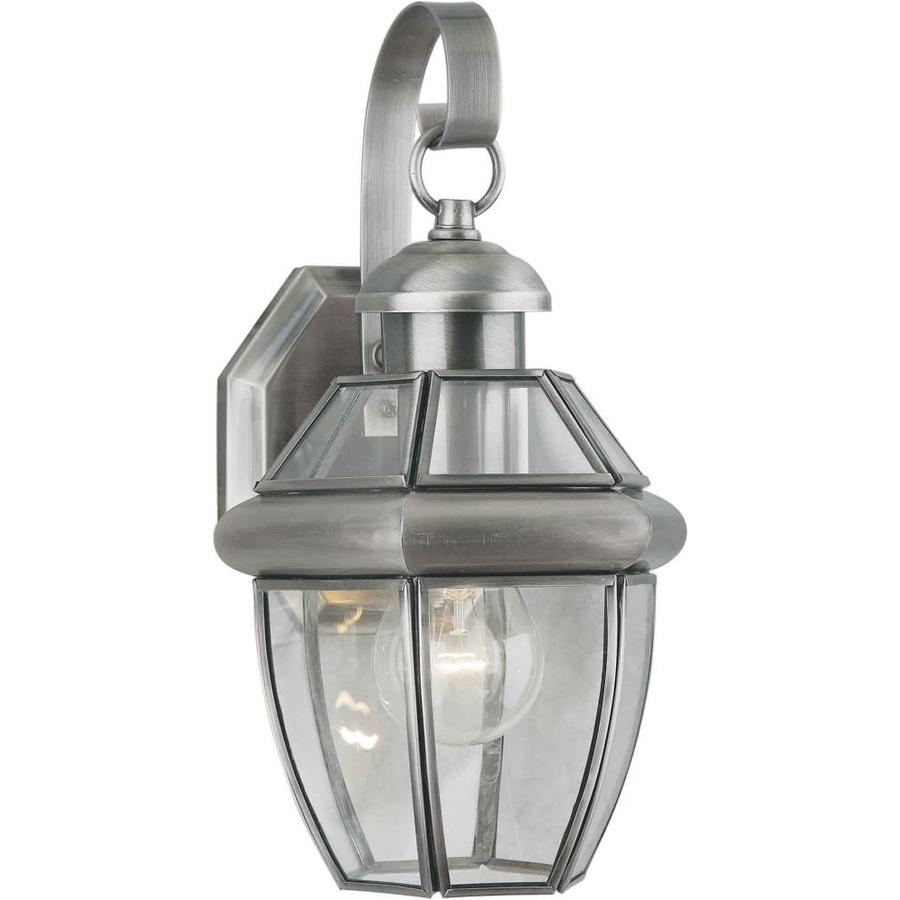 Shop 12-in H Antique Pewter Outdoor Wall Light at Lowes.com
