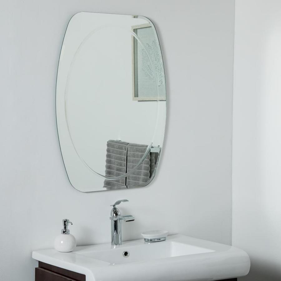 Decor Wonderland 236 In Silver Oval Frameless Bathroom Mirror In The 