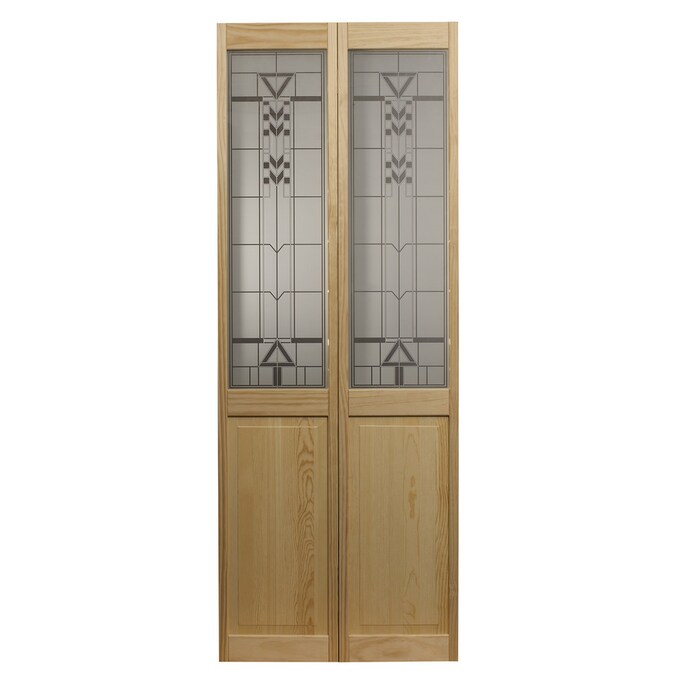 Pinecroft Deco 32 In X 80 Unfinished Pine Wood 2 Panel Square Patterned Glass Bifold Door Hardware Included The Closet Doors Department At Com - Wood Glass Bifold Doors Pinecroft Deco 32 In X 80 Unfinished Pine Wood 2 Panel Square Patterned Glass Bifold Door Hardware Included The Closet Doors Department At Com - Wood Glass Bifold Doors