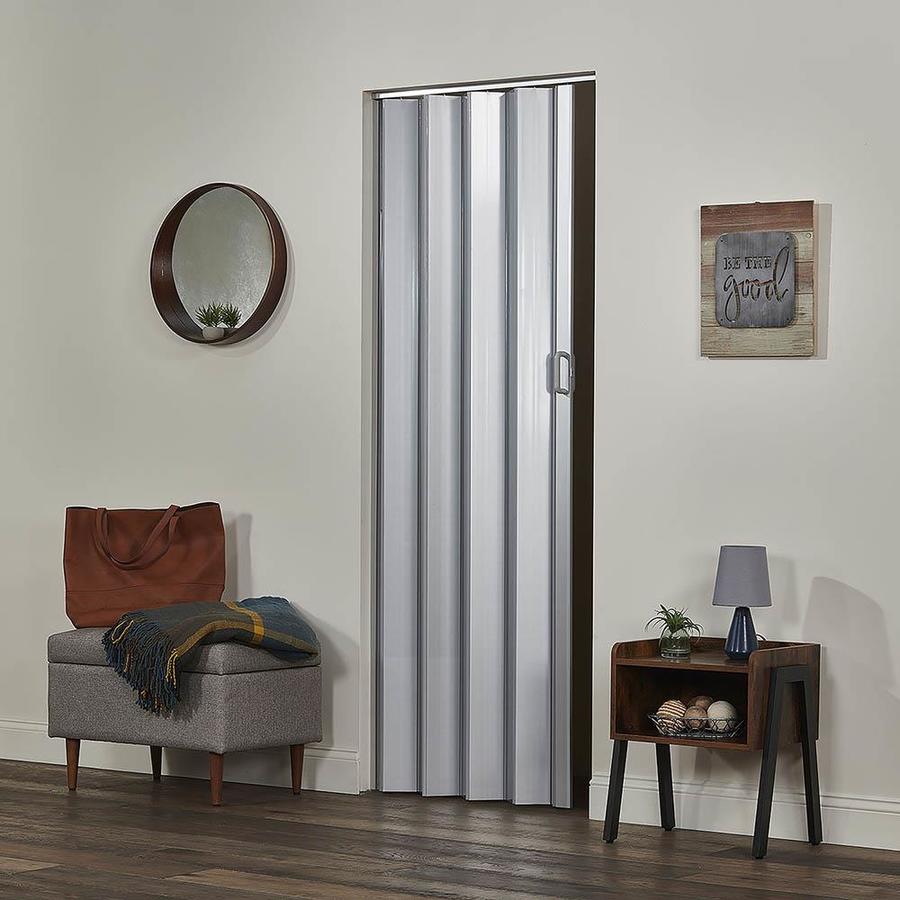 Spectrum Oakmont 36-in X 80-in Silver Vinyl Accordion Door (Hardware ...