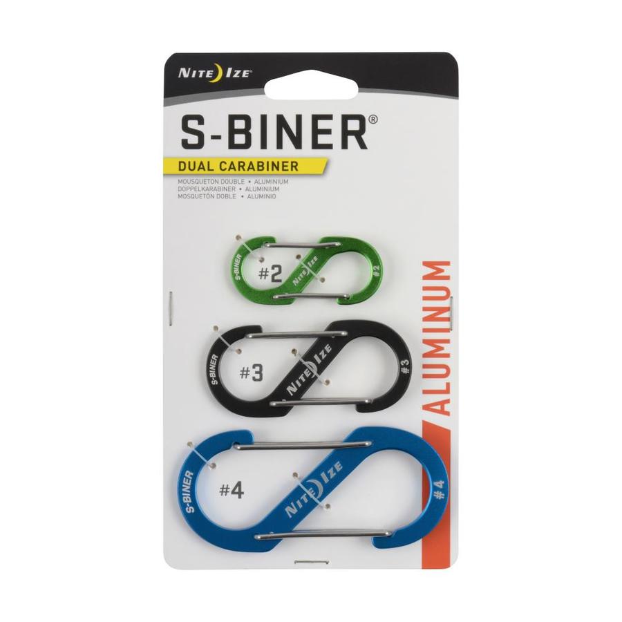 3-Pack Nite Ize KeyRing Steel Stainless Keychain w//Versatile S-Biner Key Clips