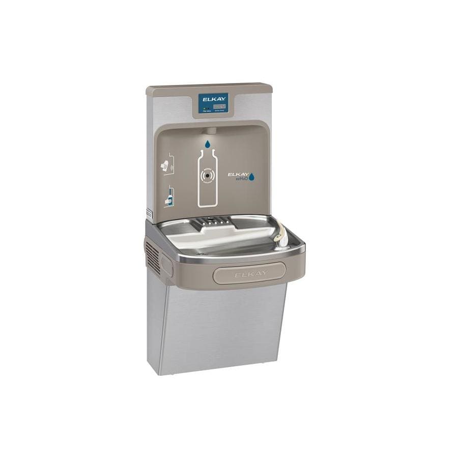 Elkay Bottle Filling Station Stainless Steel 1-basin Push Button Wall 