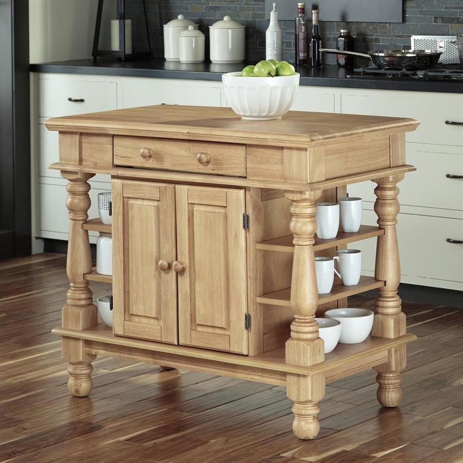 Home Styles Brown Wood Base With Wood Top Kitchen Island 2475 In X 4225 In X 36 In In The Kitchen Islands Carts Department At Lowescom