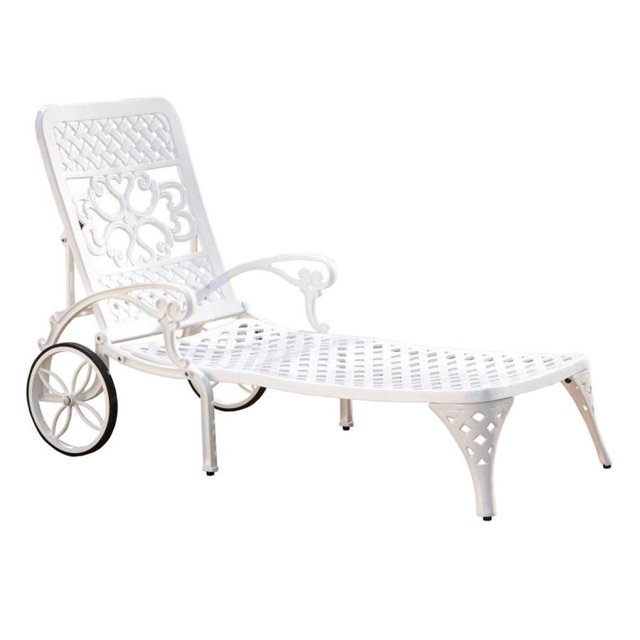 Home Styles Biscayne White Metal Stationary Chaise Lounge Chair S With Woven Seat In The Patio Chairs Department At Lowes Com