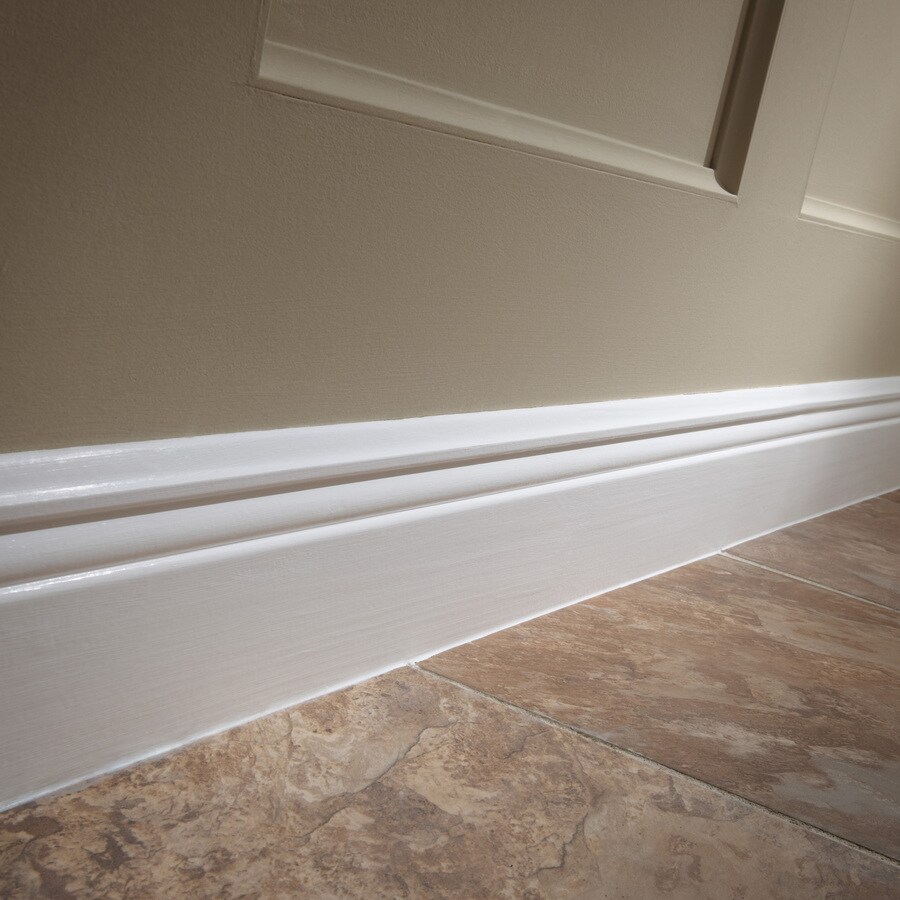 EverTrue 5-1/4-in X 12-ft Primed Baseboard Moulding In The Baseboard ...