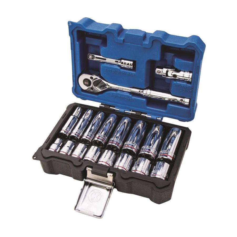 Kobalt 19Piece Standard (SAE) Polished Chrome Mechanics Tool Set in