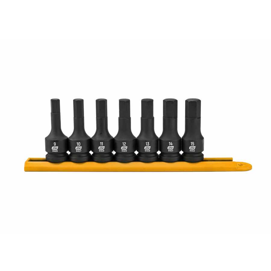 GEARWRENCH Hex Bit Impact Socket Set, 7 pc. 1/2 In. Drive Metric at