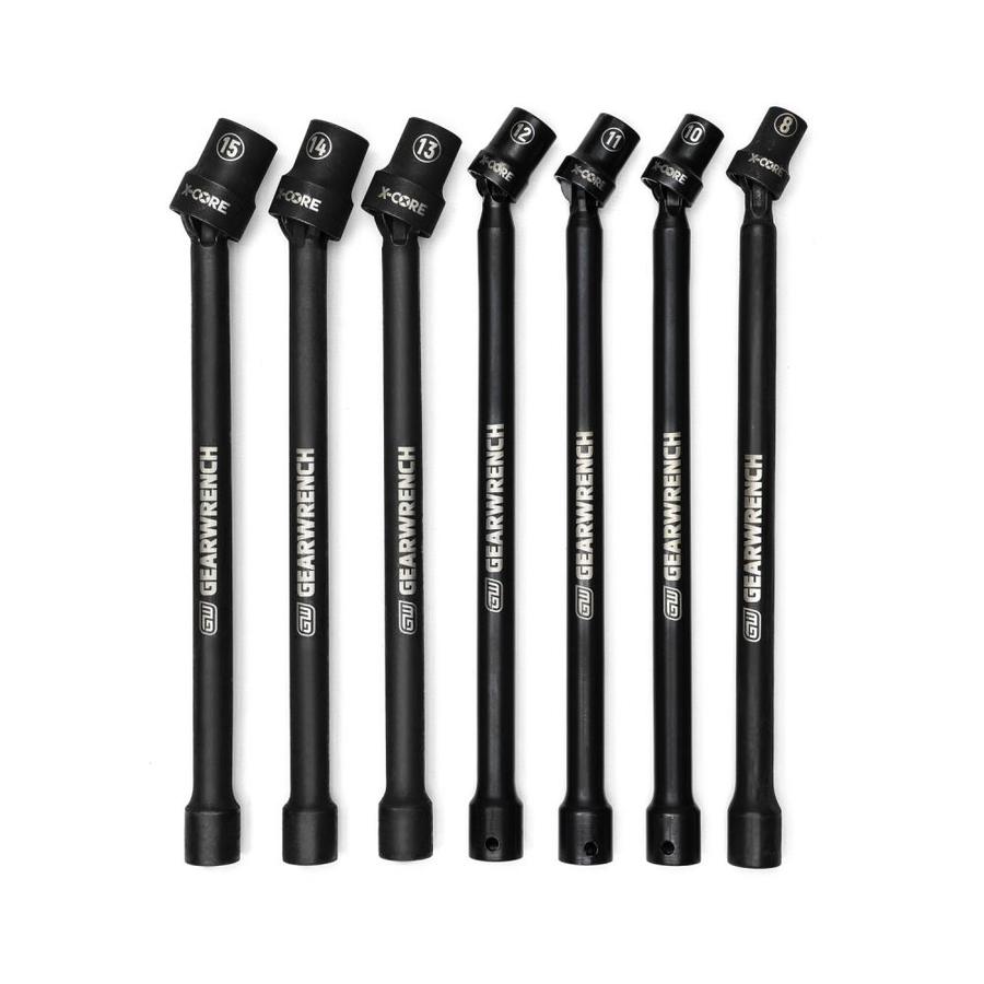 Gearwrench Pinless Universal Impact Metric Extension Socket Set 7 Pc 3 8 In Drive 6 Point X Core 84 In The Socket Extensions Department At Lowes Com