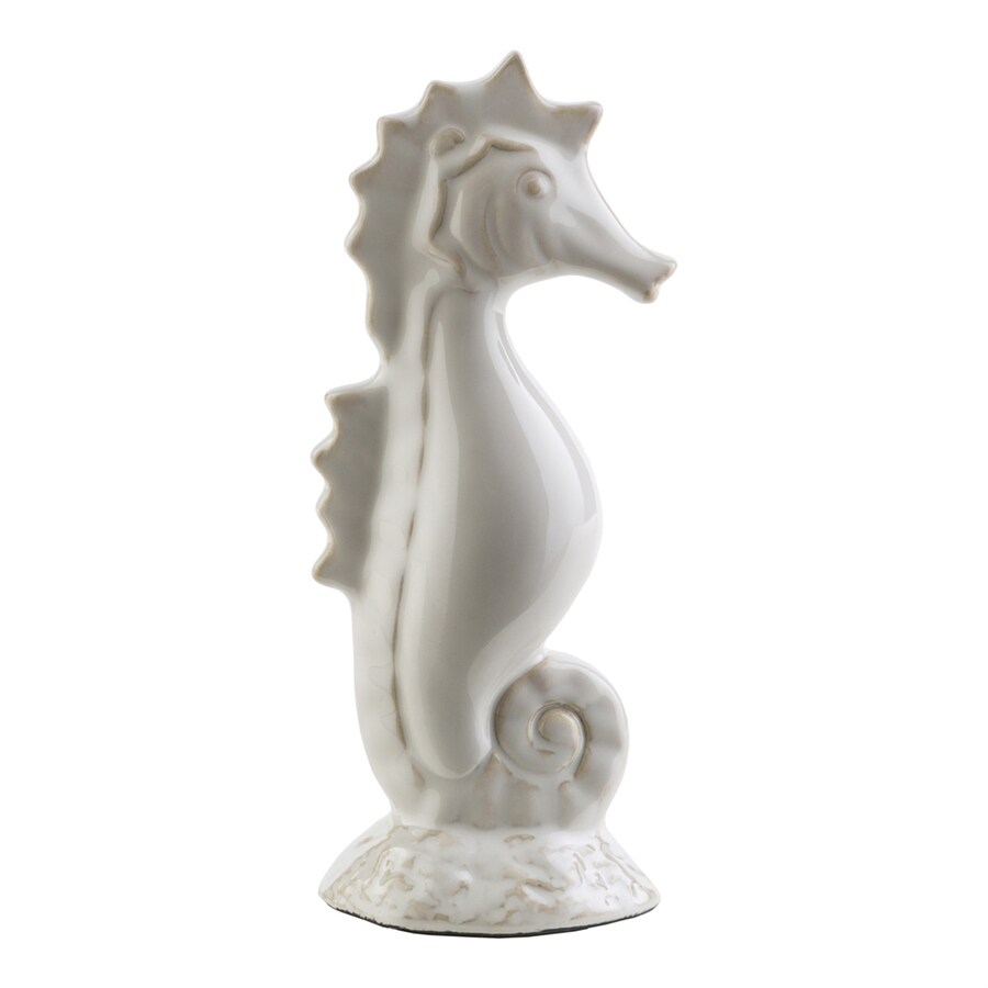 Ceramic Art Crafts Sea Horse Statues Home Furnishing Ornaments Silver