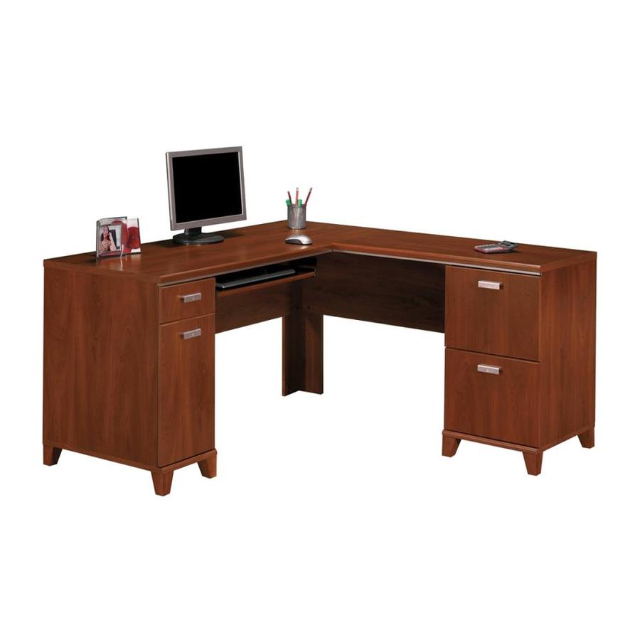 Bush Furniture Tuxedo Transitional Hansen Cherry LShaped Desk in the