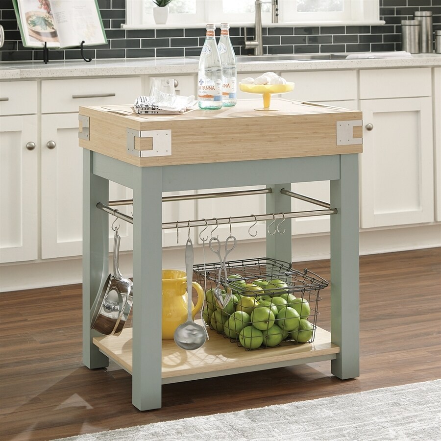 Scott Living Green Modern Kitchen Island in the Kitchen Islands & Carts