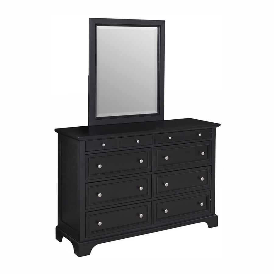 Home Styles Bedford Black 8Drawer Double Dresser with Mirror in the
