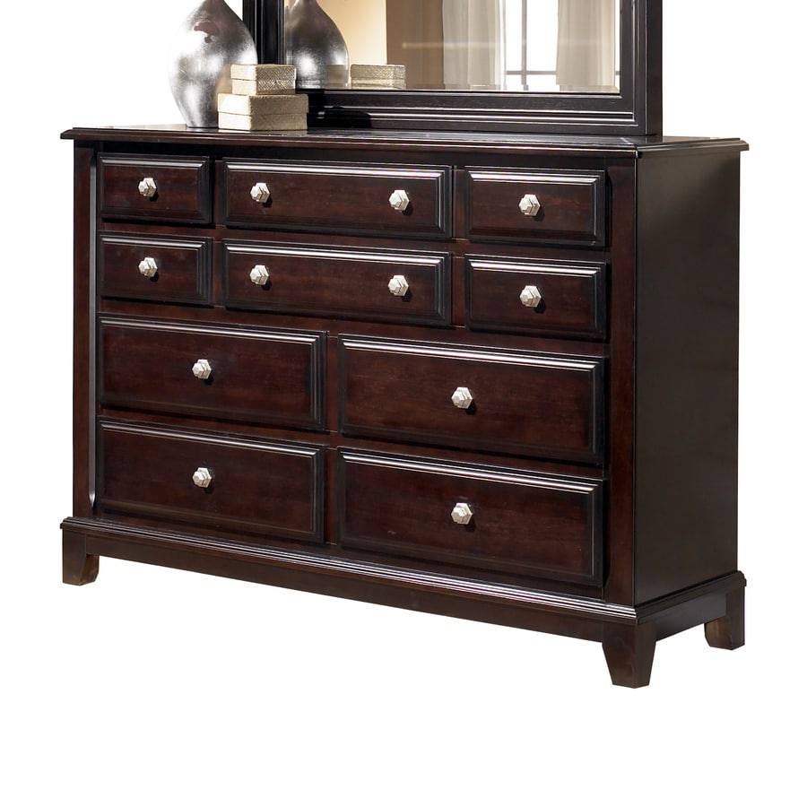 Signature Design By Ashley Ridgley Dark Brown 10-Drawer Combo Dresser ...