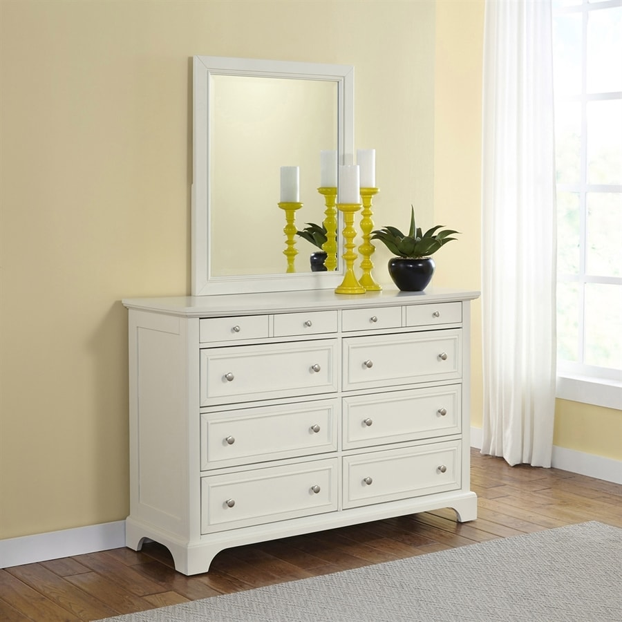 Home Styles Naples White 8Drawer Double Dresser with Mirror at