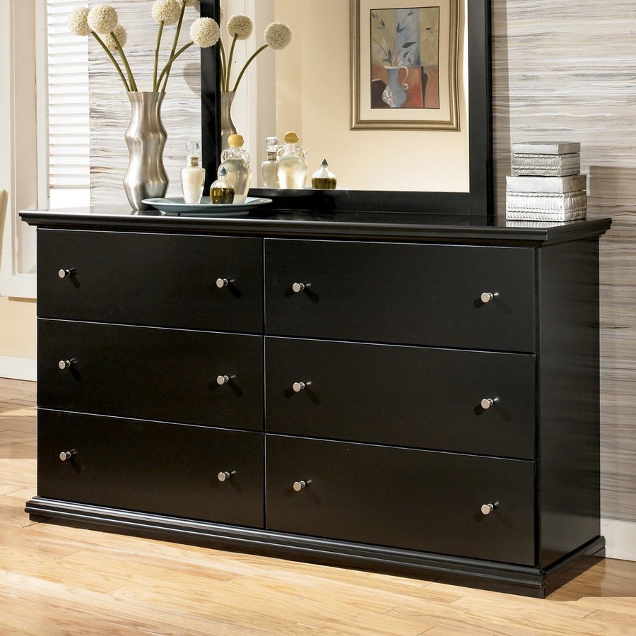 Signature Design By Ashley Maribel Black 6-Drawer Double Dresser At ...