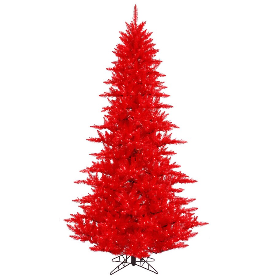 red artificial christmas tree
