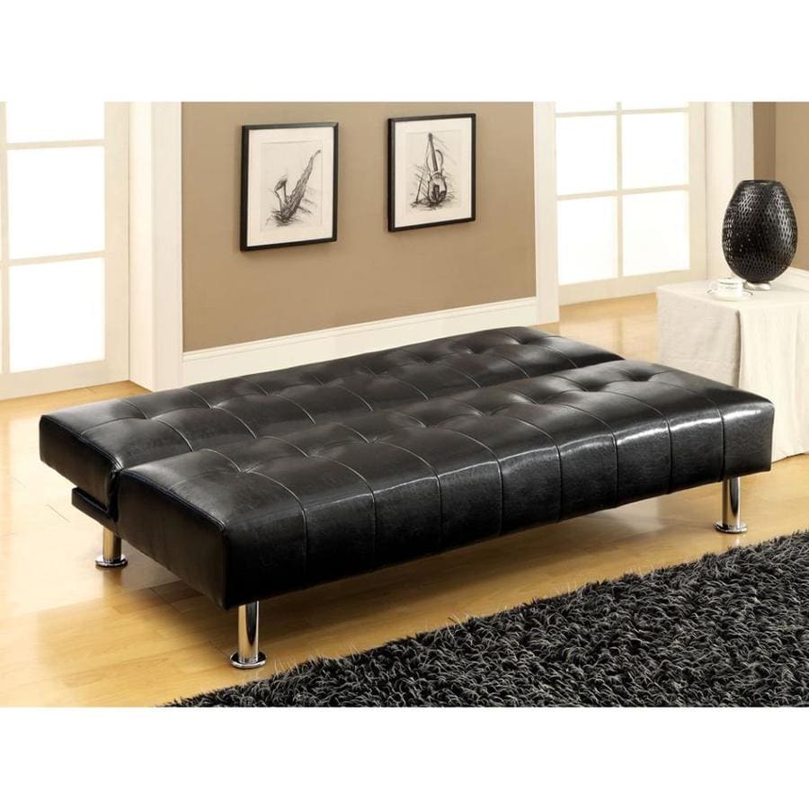 Furniture Of America Bulle Black Faux Leather Futon In The Futons ...