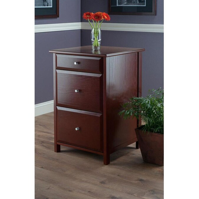 Winsome Wood Delta Walnut 3Drawer File in the