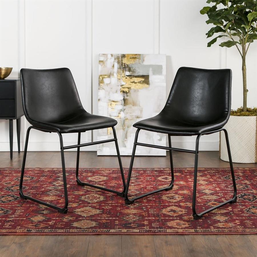 Walker Edison Set Of 2 Black Side Chair In The Dining Chairs Department At Lowes.com